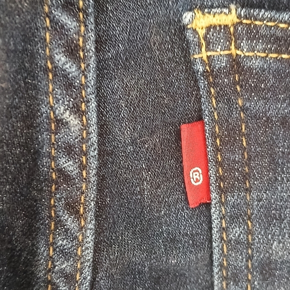 Levi's Overalls Utility Bib Skinny Leg Side Zipper Stretch Dark Wash Size 24 - Picture 16 of 16